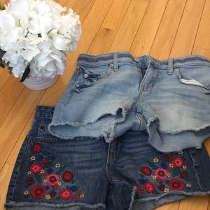 2 pairs of denim shorts